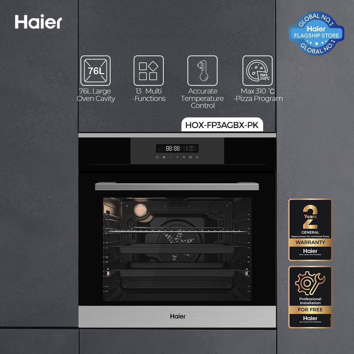 Haier 76L Built-in Oven - HOX-FP3AGBX - Haier Warranty