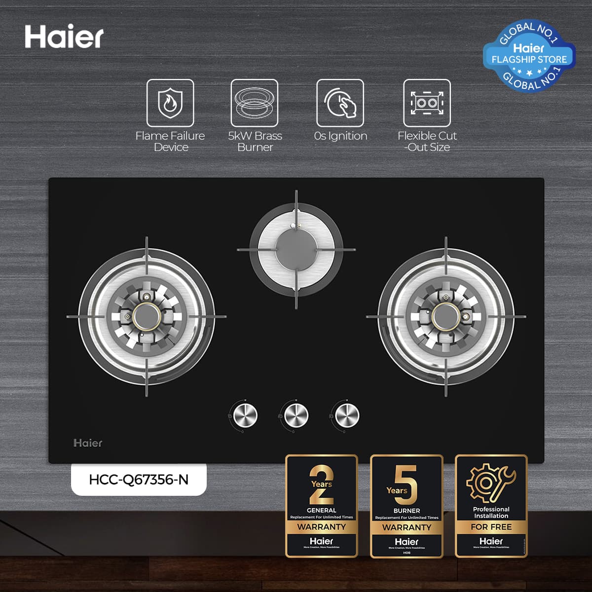 Haier HCC-Q67356  Natural Gas Stove  - Haier Warranty + Free Professional Installation By Haier