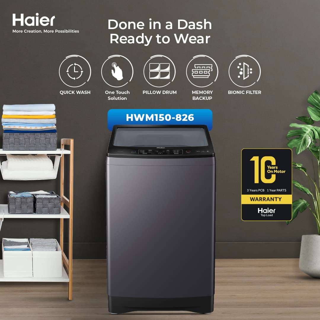 HWM150-826 - 15KG Top Load Fully Automatic Washing Machine