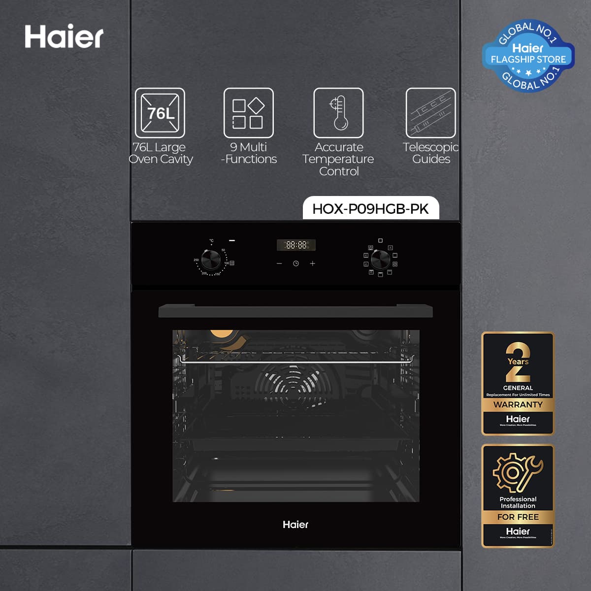 Haier 76L Built-in Oven - HOX-P09HGB - Haier Warranty