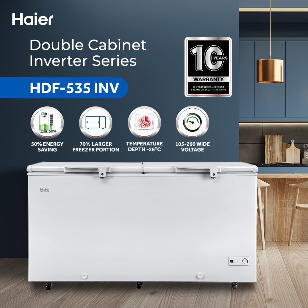 Haier Single Door Series / HDF-535INV Deep Freezer / 10 Years Warranty